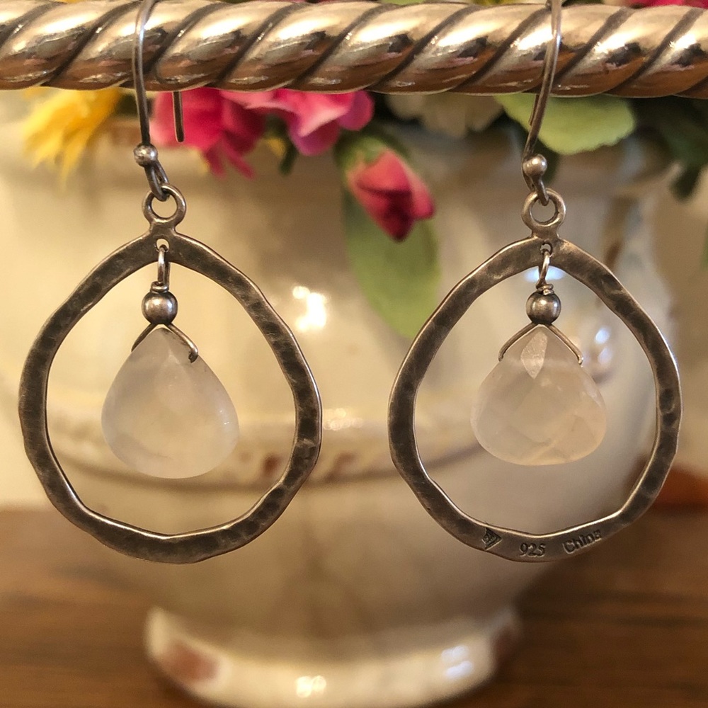 Silpada Sterling Silver and Prehnite Teardrop Earrings W1811 - Picture 4 of 16